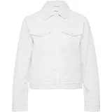 Elastische Jeansjacke mit seitlichen Eingrifftaschen - weiß - 44