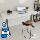 veska Höhenverstellbarer Schreibtisch (140 x 70 cm) - Sitz- & Stehpult - Bürotisch Elektrisch Höhenverstellbar mit Touchscreen & Stahlfüßen - Anthrazit/Weiss