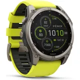 Garmin fenix 8 Solar 51 mm Graphit/Titanium Titan Silikon-Armband 26 mm