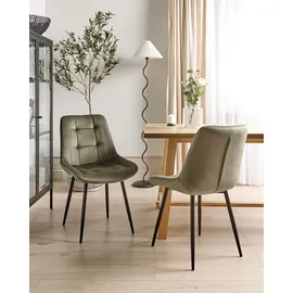 Beliani Esszimmerstuhl 2er Set MELROSE