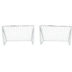 Paar Fußballtore - 1.8 x 1.2m - uPVC - Weiß WEISS No Size