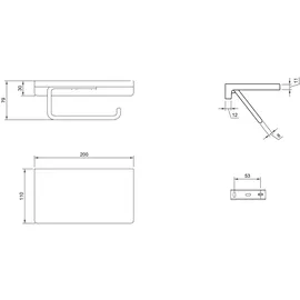 Villeroy & Boch V&B Toilettenpapierhalter Elements Striking 200x110x79mm, mit Ablage, brushed gold