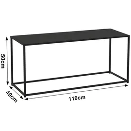 DanDiBo Ambiente DanDiBo Couchtisch Schwarz Metall 110x50x40 cm Wohnzimmer 96470 Tisch Sofatisch Wohnzimmertisch Modern