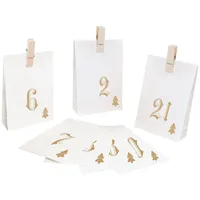 Pajoma Adventskalender zum Befüllen Simple 24 Papiertüten Geschenktüten Weihnachten,