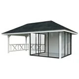 Palmako Pavillon Bianca 16,6 m2 Set 204 Slide - 28 mm weiß lackiert