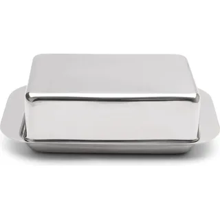Weis 14257 Butterdose, Edelstahl, Silber, 15 x 9.4 x 4.2 cm