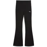 Puma Leggings "ESS HIGH-WAIST FLARED LEGGINGS", Damen, Gr. XL, N-Gr, puma schwarz, Jersey, Obermaterial: 95% Baumwolle, 5% Elasthan, unifarben, schmal normal, Hosen Leggings, ausgestellte Leggings, hoher Bund, für Sportmode und Streetwear