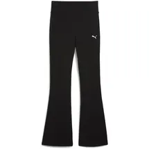 Puma Leggings "ESS HIGH-WAIST FLARED LEGGINGS", Damen, Gr. XL, N-Gr, puma schwarz, Jersey, Obermaterial: 95% Baumwolle, 5% Elasthan, unifarben, schmal normal, Hosen Leggings, ausgestellte Leggings, hoher Bund, für Sportmode und Streetwear