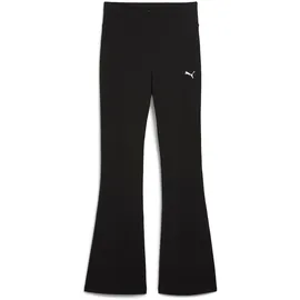 Puma Leggings "ESS HIGH-WAIST FLARED LEGGINGS", Damen, Gr. XL, N-Gr, puma schwarz, Jersey, Obermaterial: 95% Baumwolle, 5% Elasthan, unifarben, schmal normal, Hosen Leggings, ausgestellte Leggings, hoher Bund, für Sportmode und Streetwear
