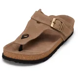 Marc O'Polo "aus weichem Veloursleder", Damen, Gr. 42, beige (schwarzer sand), Obermaterial: 100% Leder, unifarben, Schuhe Sandale