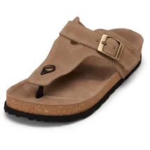 Marc O'Polo "aus weichem Veloursleder", Damen, Gr. 42, beige (schwarzer sand), Obermaterial: 100% Leder, unifarben, Schuhe Sandale