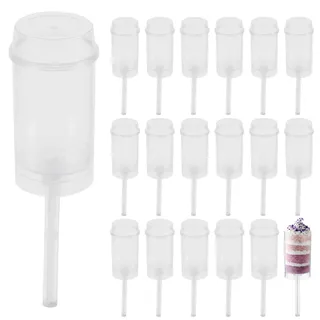 Cabilock 30Pcs Push- Up Kuchen Shooter Runde Form Klar Kuchen Halter Push- Pops Kunststoff Behälter mit Deckel für Eis Dessert Backen Form