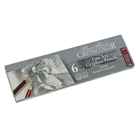 Brevillier's CRETACOLOR CLEOS-Fine Graphitstifte HB, 2H, 2B, 4B, 6B, 8B rot, 6 St.