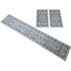 Bettumrandung MY HOME "Oriental, Made in Belgium" Gr. 14, rosa, H:7mm, Obermaterial: 100% Polypropylen, Bettumrandung, Läufer-Set, Kurzflor, Orient-Optik, mit Bordüre, pflegeleicht, elegant