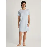 CALIDA Cotton Stripes Shortsleeve Nightdress Hellblau gestreift Baumwolle Small Damen,