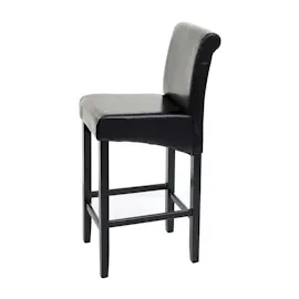 Mendler 2er-Set Barhocker HWC-C33, Barstuhl Tresenhocker, Holz ~ schwarz, dunkle Beine, Leder