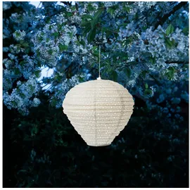 MARELIDA Lampion Solar weiß D: 30cm H: 30cm 1er Set