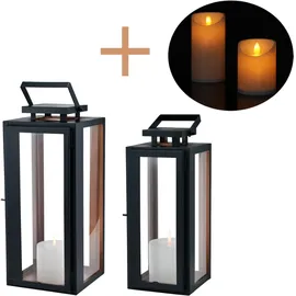 Marrakesch Orient & Mediterran Interior LED Laterne 38 cm/30 cm schwarz