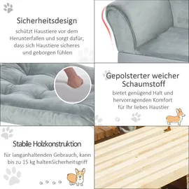 PawHut Hundesofa 76 x 45 x 43 cm grau
