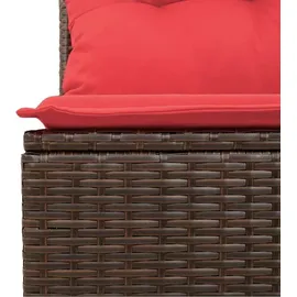 vidaXL Gartensofa-Set mit Kissen, braun, Polyrattan