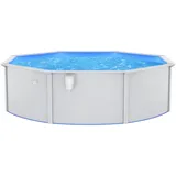 vidaXL Pool mit Stahlwand rund 460 x 120 cm weiß 93262