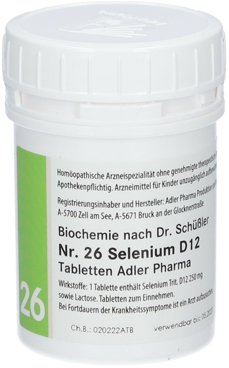 Adler Schüssler Salze Nr. 26 Selenium D12 Tabletten 100 g 100 g Tabletten