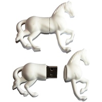 H-Customs Pferd Weiß Reiten USB Stick 32 GB USB 3.0