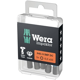Wera 840/4 IMP DC Impaktor Innensechskant Bit 5x50mm, 1er-Pack (05057645001)