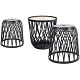 Prosperplast Uniqubo Multifunktionskörbe 35/ 55L Multifunktionaler Korbset (mit Holzdeckel) - Anthracite - One Size