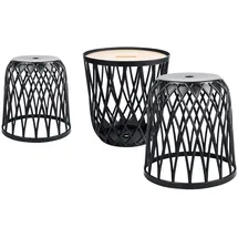 Prosperplast Uniqubo Multifunktionskörbe 35/ 55L Multifunktionaler Korbset (mit Holzdeckel) - Anthracite - One Size