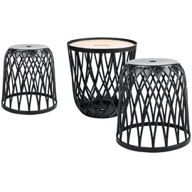 Prosperplast Uniqubo Multifunktionskörbe 35/ 55L Multifunktionaler Korbset (mit Holzdeckel) - Anthracite - One Size