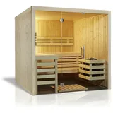 InfraWorld Sauna Panorama - Elementsauna mit Glasfront-210 x 210 cm-Ohne Ofen/Steuerung