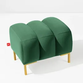 konsimo® Sitzhocker Veloursstoff 60 x 50 x 50 cm Dunkelgrün