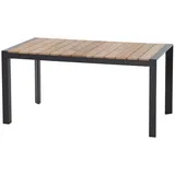 Siena Garden Londra Gartentisch 140x80cm Aluminium/Teak natur/dunkelgrau