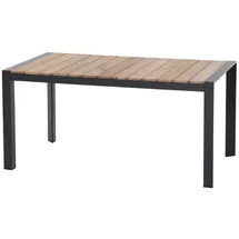 Siena Garden Londra Gartentisch 140x80cm Aluminium/Teak natur/dunkelgrau