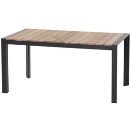 Siena Garden Londra Gartentisch 140x80cm Aluminium/Teak natur/dunkelgrau