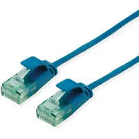 roline recycled material ROLINE RM UTP DataCenter Patchkabel Cat.6A (Class EA), slim, blau, 1 m
