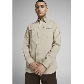 JACK & JONES Sheridan Langarmhemd Crockery / Slim Fit 2XL