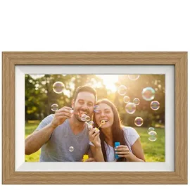 OEM 10,1-zoll-digitalfotorahmen Mit Frameo-app, 32 Gb Speicher – Hellbraun