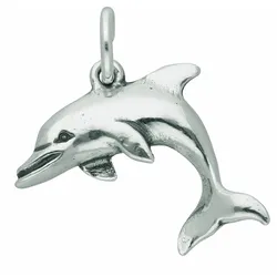 Kette mit Anhänger ADELIA ́S "925 Silber Anhänger Delphin", silber, Halsketten, Damen, Schmuckset - Set mit Halskette