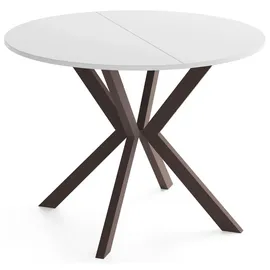 WFL GROUP Valio Ø 90 cm ausziehbar 130 cm weiß