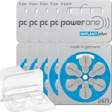 5x Varta Power One Implant Plus Hörgerätebatterien 6er Blister PR44 Blau