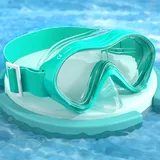 COOLOO Taucherbrille Kinder, Schnorchelmaske Kinder Mit Elastische Stoffband Polycarbonat-Linse UV-Schutz Anti-Beschlag 180°HD-Sicht Schwimmbrille Für Junge Mädchen 4-16 Jahre