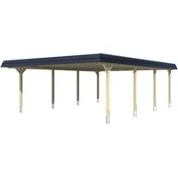 SKANHOLZ Skan Holz Carport Wendland 630 x 879 cm Alu-Dach Blende Schwarz