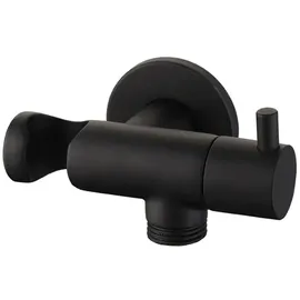 Stilform Design WC/Bidet Handbrause Komplettset mit Absperrventil Rund Schwarz