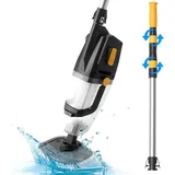 LALAHO Poolbodensauger Poolsauger, Kabelloser Akku-Poolsauger 33W gelb|orange