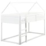 Beliani Halbhochbett Dienne 90 x 200 cm Kiefer weiß