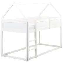 Beliani Halbhochbett Dienne 90 x 200 cm Kiefer weiß