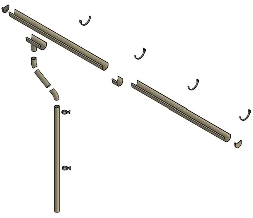 Skan Holz Regenrinnen-Set für Flachdach Carports-4 m