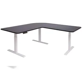 Mendler Eckschreibtisch HWC-D40 Schwarz / Weiß